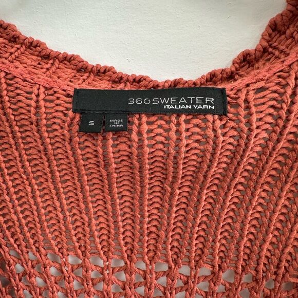 360 Sweater Italian Yarn Chunky Knit Open Front Tassel Tie Waist Cardigan S - Picture 10 of 14